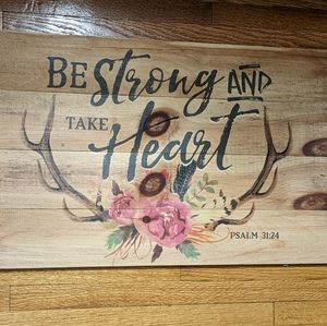 Psalm 31:24 Bible verse country wood decor plaque